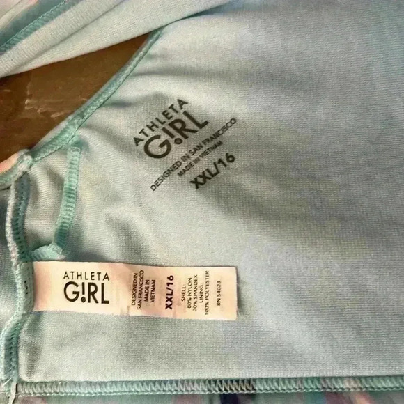 Athleta Girl Racer Back Sports Bra Marble Swirl Size XXL 16 Athletic Sports Yoga - Picture 4 of 5